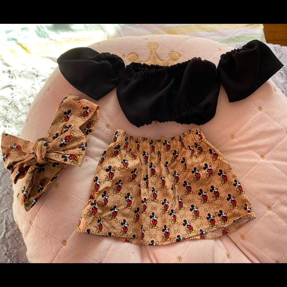 Baby girl’s custom made designer outfit